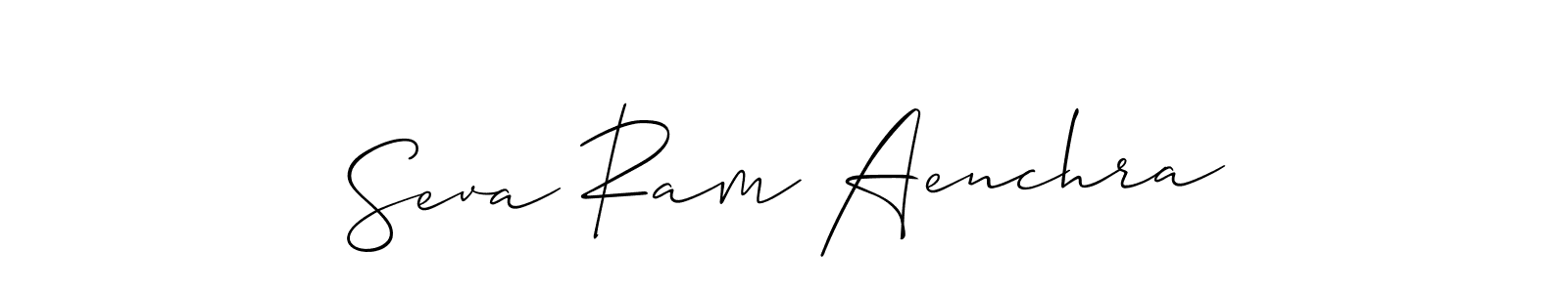 You can use this online signature creator to create a handwritten signature for the name Seva Ram Aenchra. This is the best online autograph maker. Seva Ram Aenchra signature style 2 images and pictures png