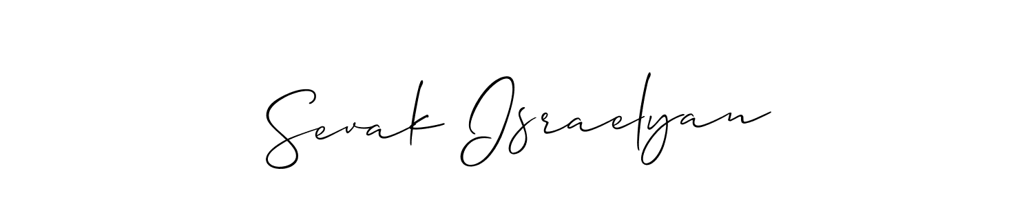 Create a beautiful signature design for name Sevak Israelyan. With this signature (Allison_Script) fonts, you can make a handwritten signature for free. Sevak Israelyan signature style 2 images and pictures png