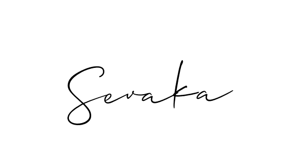 How to make Sevaka signature? Allison_Script is a professional autograph style. Create handwritten signature for Sevaka name. Sevaka signature style 2 images and pictures png