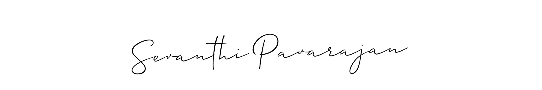 if you are searching for the best signature style for your name Sevanthi Pavarajan. so please give up your signature search. here we have designed multiple signature styles  using Allison_Script. Sevanthi Pavarajan signature style 2 images and pictures png