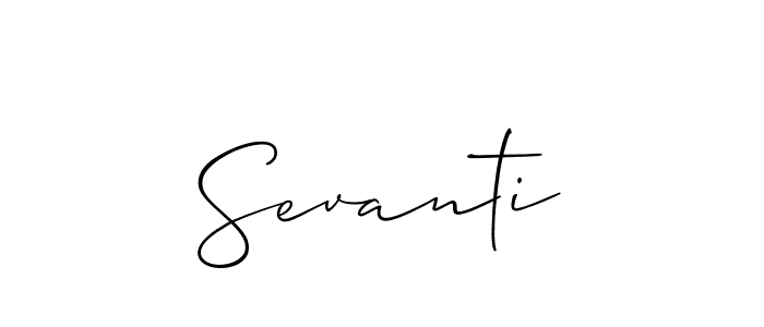 Design your own signature with our free online signature maker. With this signature software, you can create a handwritten (Allison_Script) signature for name Sevanti. Sevanti signature style 2 images and pictures png