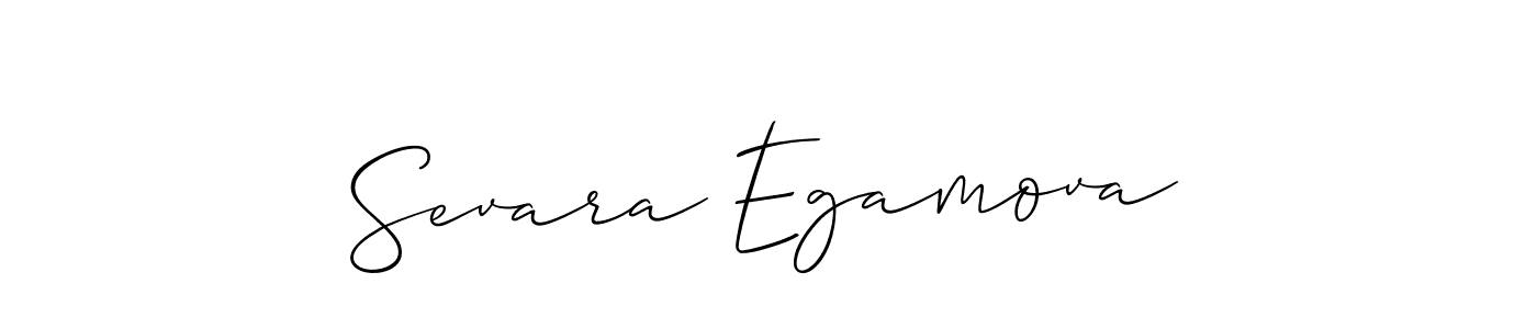 How to make Sevara Egamova signature? Allison_Script is a professional autograph style. Create handwritten signature for Sevara Egamova name. Sevara Egamova signature style 2 images and pictures png