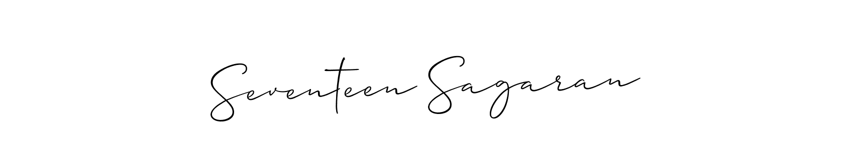 The best way (Allison_Script) to make a short signature is to pick only two or three words in your name. The name Seventeen Sagaran include a total of six letters. For converting this name. Seventeen Sagaran signature style 2 images and pictures png