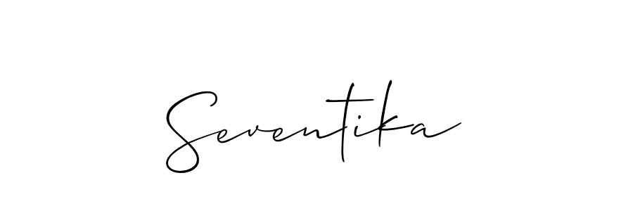 Design your own signature with our free online signature maker. With this signature software, you can create a handwritten (Allison_Script) signature for name Seventika. Seventika signature style 2 images and pictures png