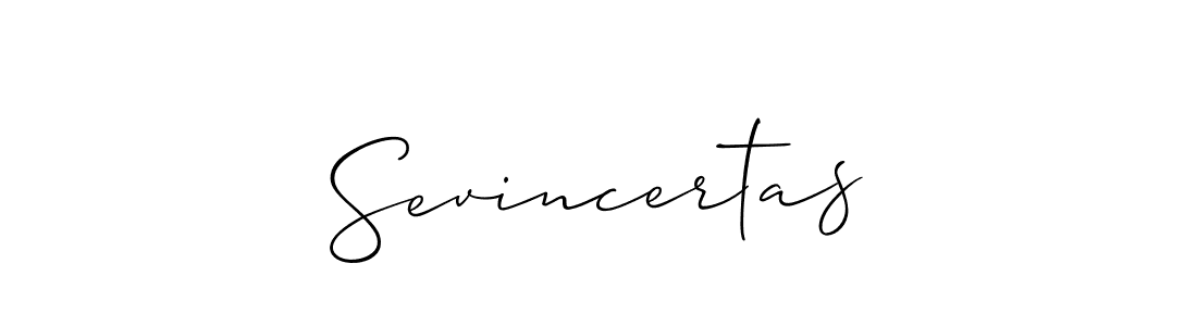 You should practise on your own different ways (Allison_Script) to write your name (Sevincertas) in signature. don't let someone else do it for you. Sevincertas signature style 2 images and pictures png