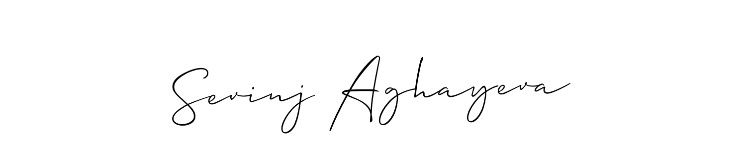 if you are searching for the best signature style for your name Sevinj Aghayeva. so please give up your signature search. here we have designed multiple signature styles  using Allison_Script. Sevinj Aghayeva signature style 2 images and pictures png