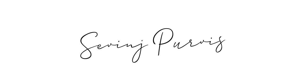 How to make Sevinj Purvis signature? Allison_Script is a professional autograph style. Create handwritten signature for Sevinj Purvis name. Sevinj Purvis signature style 2 images and pictures png