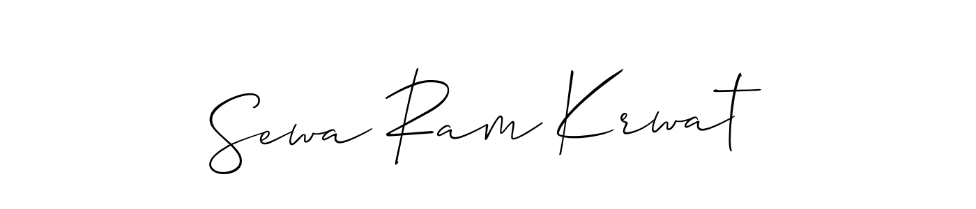 Create a beautiful signature design for name Sewa Ram Krwat. With this signature (Allison_Script) fonts, you can make a handwritten signature for free. Sewa Ram Krwat signature style 2 images and pictures png