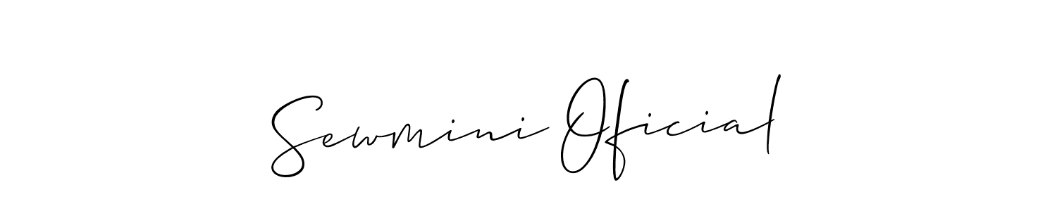Make a beautiful signature design for name Sewmini Oficial. With this signature (Allison_Script) style, you can create a handwritten signature for free. Sewmini Oficial signature style 2 images and pictures png