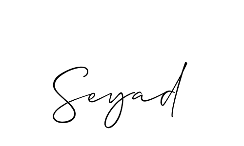 Make a beautiful signature design for name Seyad. With this signature (Allison_Script) style, you can create a handwritten signature for free. Seyad signature style 2 images and pictures png