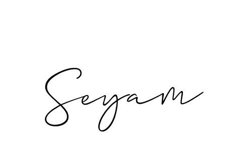 It looks lik you need a new signature style for name Seyam. Design unique handwritten (Allison_Script) signature with our free signature maker in just a few clicks. Seyam signature style 2 images and pictures png