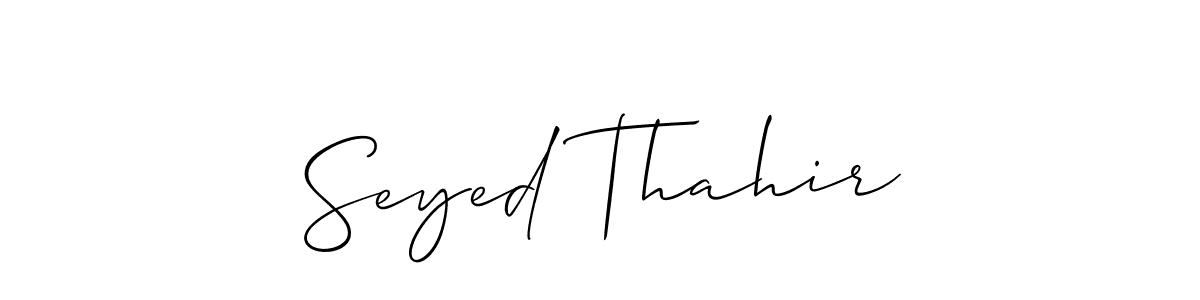 Allison_Script is a professional signature style that is perfect for those who want to add a touch of class to their signature. It is also a great choice for those who want to make their signature more unique. Get Seyed Thahir name to fancy signature for free. Seyed Thahir signature style 2 images and pictures png