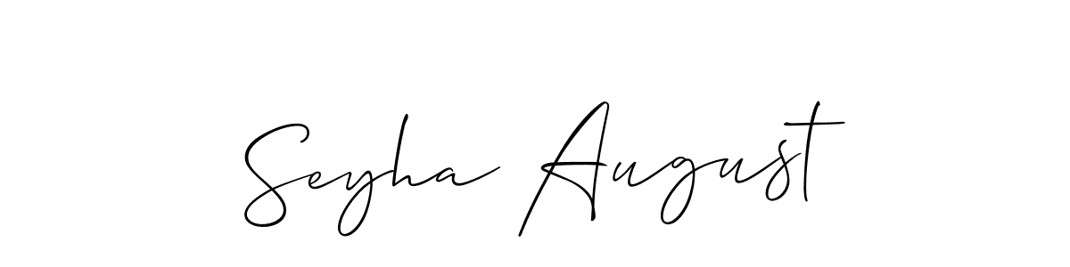 Design your own signature with our free online signature maker. With this signature software, you can create a handwritten (Allison_Script) signature for name Seyha August. Seyha August signature style 2 images and pictures png