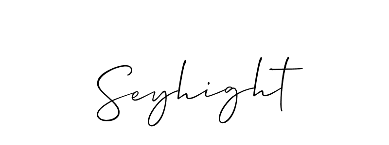 Make a beautiful signature design for name Seyhight. With this signature (Allison_Script) style, you can create a handwritten signature for free. Seyhight signature style 2 images and pictures png