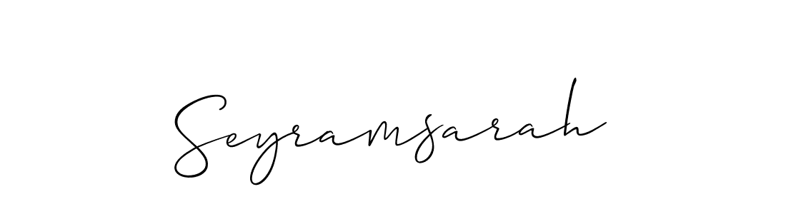 This is the best signature style for the Seyramsarah name. Also you like these signature font (Allison_Script). Mix name signature. Seyramsarah signature style 2 images and pictures png