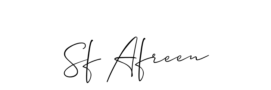 It looks lik you need a new signature style for name Sf Afreen. Design unique handwritten (Allison_Script) signature with our free signature maker in just a few clicks. Sf Afreen signature style 2 images and pictures png