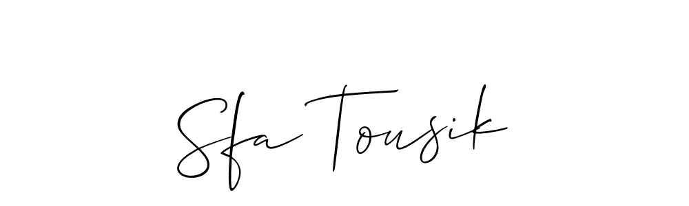 You can use this online signature creator to create a handwritten signature for the name Sfa Tousik. This is the best online autograph maker. Sfa Tousik signature style 2 images and pictures png