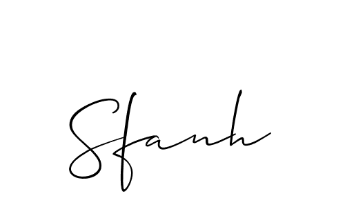 The best way (Allison_Script) to make a short signature is to pick only two or three words in your name. The name Sfanh include a total of six letters. For converting this name. Sfanh signature style 2 images and pictures png