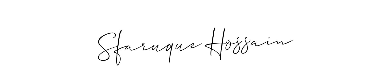 Create a beautiful signature design for name Sfaruque Hossain. With this signature (Allison_Script) fonts, you can make a handwritten signature for free. Sfaruque Hossain signature style 2 images and pictures png