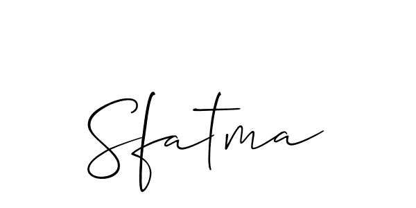 Create a beautiful signature design for name Sfatma. With this signature (Allison_Script) fonts, you can make a handwritten signature for free. Sfatma signature style 2 images and pictures png