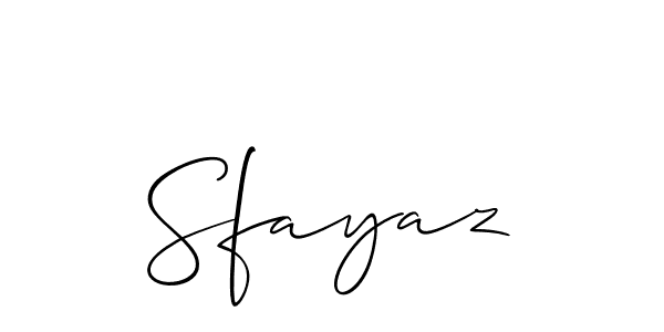 The best way (Allison_Script) to make a short signature is to pick only two or three words in your name. The name Sfayaz include a total of six letters. For converting this name. Sfayaz signature style 2 images and pictures png