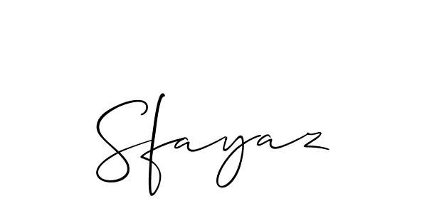 The best way (Allison_Script) to make a short signature is to pick only two or three words in your name. The name Sfayaz include a total of six letters. For converting this name. Sfayaz signature style 2 images and pictures png