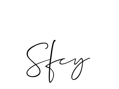 Design your own signature with our free online signature maker. With this signature software, you can create a handwritten (Allison_Script) signature for name Sfcy. Sfcy signature style 2 images and pictures png