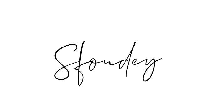 How to Draw Sfondey signature style? Allison_Script is a latest design signature styles for name Sfondey. Sfondey signature style 2 images and pictures png