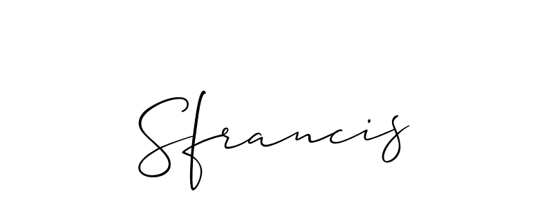 Also You can easily find your signature by using the search form. We will create Sfrancis name handwritten signature images for you free of cost using Allison_Script sign style. Sfrancis signature style 2 images and pictures png