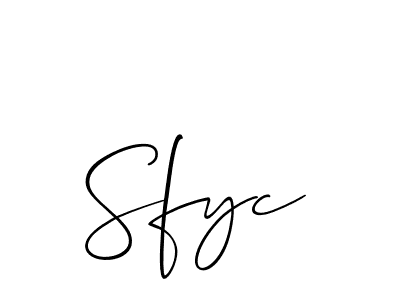 Design your own signature with our free online signature maker. With this signature software, you can create a handwritten (Allison_Script) signature for name Sfyc. Sfyc signature style 2 images and pictures png