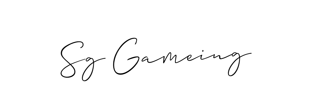 Use a signature maker to create a handwritten signature online. With this signature software, you can design (Allison_Script) your own signature for name Sg Gameing. Sg Gameing signature style 2 images and pictures png