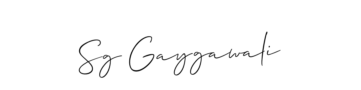 How to make Sg Gaygawali name signature. Use Allison_Script style for creating short signs online. This is the latest handwritten sign. Sg Gaygawali signature style 2 images and pictures png