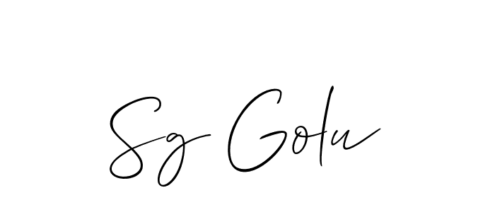 Allison_Script is a professional signature style that is perfect for those who want to add a touch of class to their signature. It is also a great choice for those who want to make their signature more unique. Get Sg Golu name to fancy signature for free. Sg Golu signature style 2 images and pictures png