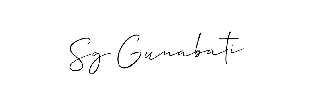 Design your own signature with our free online signature maker. With this signature software, you can create a handwritten (Allison_Script) signature for name Sg Gunabati. Sg Gunabati signature style 2 images and pictures png