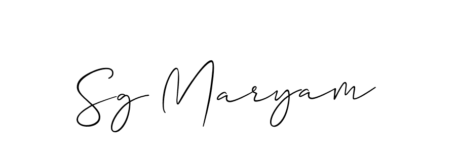 Make a beautiful signature design for name Sg Maryam. With this signature (Allison_Script) style, you can create a handwritten signature for free. Sg Maryam signature style 2 images and pictures png