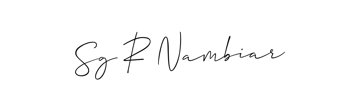 Make a beautiful signature design for name Sg R Nambiar. Use this online signature maker to create a handwritten signature for free. Sg R Nambiar signature style 2 images and pictures png