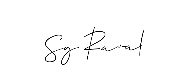 Create a beautiful signature design for name Sg Raval. With this signature (Allison_Script) fonts, you can make a handwritten signature for free. Sg Raval signature style 2 images and pictures png