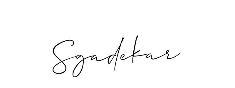 You should practise on your own different ways (Allison_Script) to write your name (Sgadekar) in signature. don't let someone else do it for you. Sgadekar signature style 2 images and pictures png