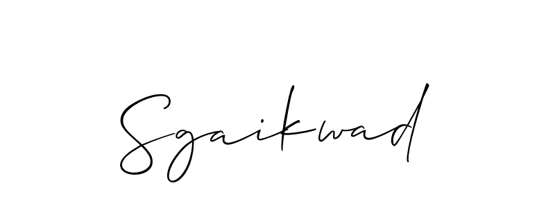 Make a beautiful signature design for name Sgaikwad. With this signature (Allison_Script) style, you can create a handwritten signature for free. Sgaikwad signature style 2 images and pictures png