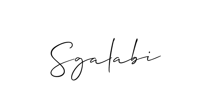 Allison_Script is a professional signature style that is perfect for those who want to add a touch of class to their signature. It is also a great choice for those who want to make their signature more unique. Get Sgalabi name to fancy signature for free. Sgalabi signature style 2 images and pictures png