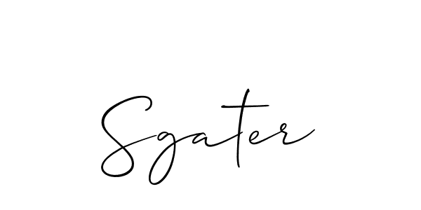 Create a beautiful signature design for name Sgater. With this signature (Allison_Script) fonts, you can make a handwritten signature for free. Sgater signature style 2 images and pictures png