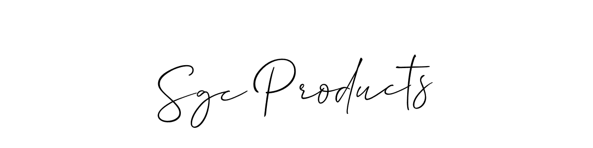 How to make Sgc Products name signature. Use Allison_Script style for creating short signs online. This is the latest handwritten sign. Sgc Products signature style 2 images and pictures png