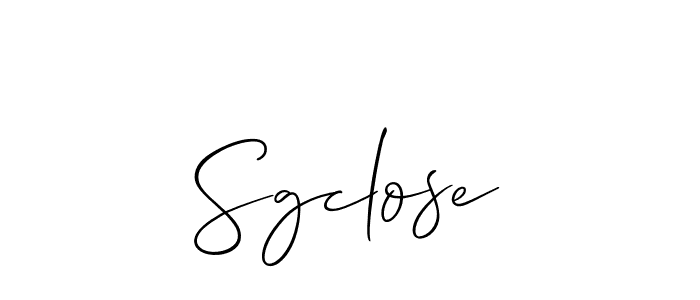 Use a signature maker to create a handwritten signature online. With this signature software, you can design (Allison_Script) your own signature for name Sgclose. Sgclose signature style 2 images and pictures png