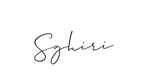 Make a beautiful signature design for name Sghiri. With this signature (Allison_Script) style, you can create a handwritten signature for free. Sghiri signature style 2 images and pictures png