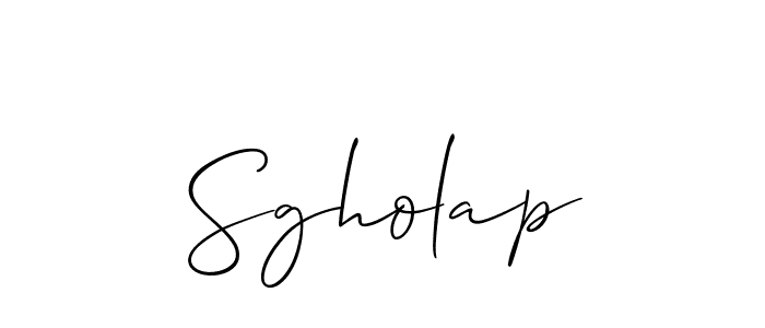 Design your own signature with our free online signature maker. With this signature software, you can create a handwritten (Allison_Script) signature for name Sgholap. Sgholap signature style 2 images and pictures png