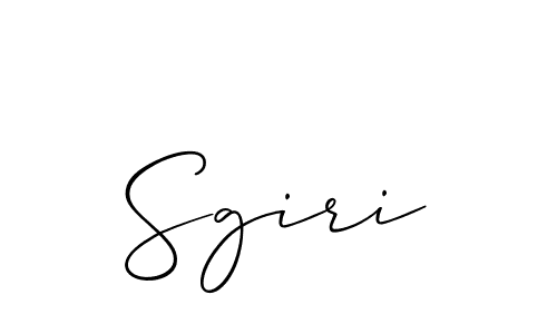 Use a signature maker to create a handwritten signature online. With this signature software, you can design (Allison_Script) your own signature for name Sgiri. Sgiri signature style 2 images and pictures png