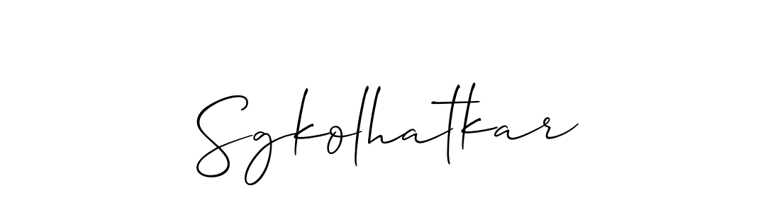 Use a signature maker to create a handwritten signature online. With this signature software, you can design (Allison_Script) your own signature for name Sgkolhatkar. Sgkolhatkar signature style 2 images and pictures png