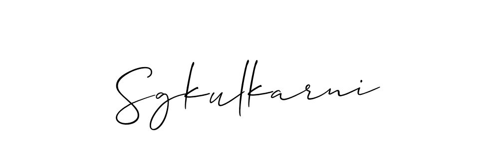 It looks lik you need a new signature style for name Sgkulkarni. Design unique handwritten (Allison_Script) signature with our free signature maker in just a few clicks. Sgkulkarni signature style 2 images and pictures png