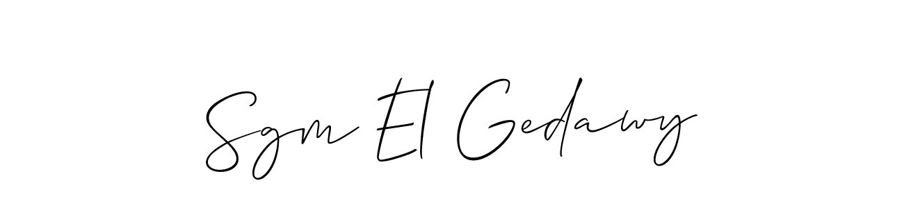 How to Draw Sgm El Gedawy signature style? Allison_Script is a latest design signature styles for name Sgm El Gedawy. Sgm El Gedawy signature style 2 images and pictures png
