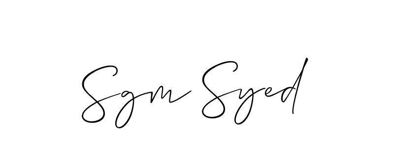 The best way (Allison_Script) to make a short signature is to pick only two or three words in your name. The name Sgm Syed include a total of six letters. For converting this name. Sgm Syed signature style 2 images and pictures png